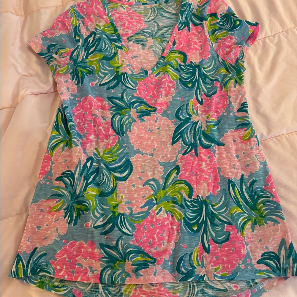 Lilly Pulitzer Etta top Pineapple Shake